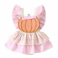 thumbnail image 1 of DHFJKG Baby Girls Bodysuits Halloween Pumpkin Plaid Printed Loose Fit Stretchy Casual Onesie Toddler Onesies Girls Button 6-12 Months, 1 of 9