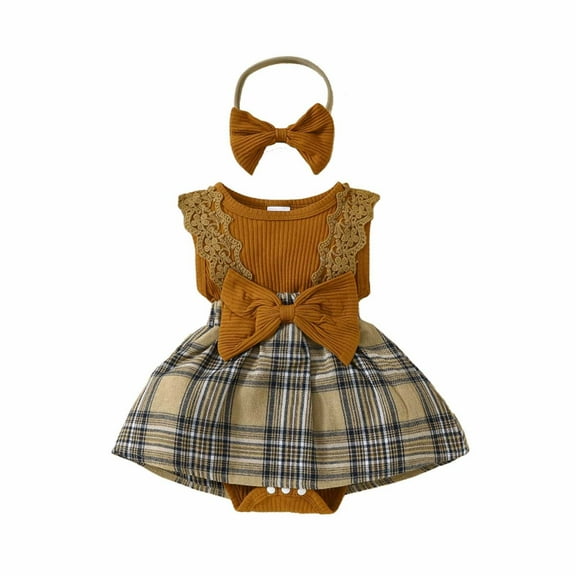 DHFJKG Infants Baby Girls Sleeveless Bodysuits Lace Trim Flower Bow Ribbed Comfortable Onesie With Headband Toddler Girls Onesies Stylish 9-12 Months