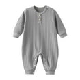 thumbnail image 1 of DHFJKG Toddlers Boys Bodysuit Warm Thickened Long Sleeve Ribbed Solid Color Comfortable Onesie Baby Onesies Unisex 3-6 Months, 1 of 2
