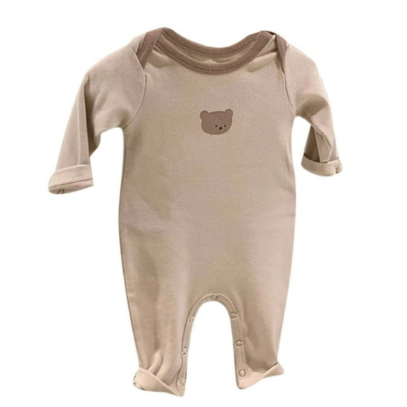 DHFJKG Toddlers Boys Girls Bodysuit Solid Color Cute Knit Long Sleeve Onesie With Hat Baby Onesies Unisex 12-18 Months