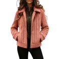 thumbnail image 1 of DHFJKG Jackets For Women Fluffy Long Sleeve Collared Solid Color Zip Up Jacket With Pockets Fuzzy Classic Outerwear, 1 of 4