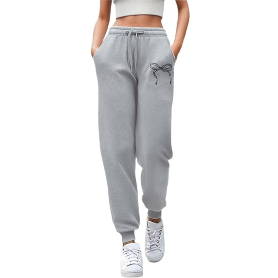 DHFJKG Joggers Pants Women Sweatpants Athletic Drawstring Comfortable Elastic Waist Ankle-Tied Workout Versatile Trousers