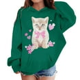 thumbnail image 1 of DHFJKG Kids Girls Hoodies Oversized Sweatshirts Cute Cat Printed Long Sleeve Hooded Pullover For Youth Toddler 2-13 Years Soft Trendy Tops, 1 of 4