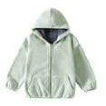 thumbnail image 1 of DHFJKG Kids Hooded Coat Fuzzy Windproof Lightweight Solid Color Zipper Pockets Jacket Pockets Hoodies For Teen Children 5-16 Years Boys Girls Fall Winter Cozy Outerwear, 1 of 6