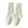 thumbnail image 1 of DHFJKG Kids Toddlers Fuzzy Crew Socks Fluffly Shaggy Solid Color Warm Indoor Outdoor Mid Calf Socks Autumn Winter Soft Stockings, 1 of 5