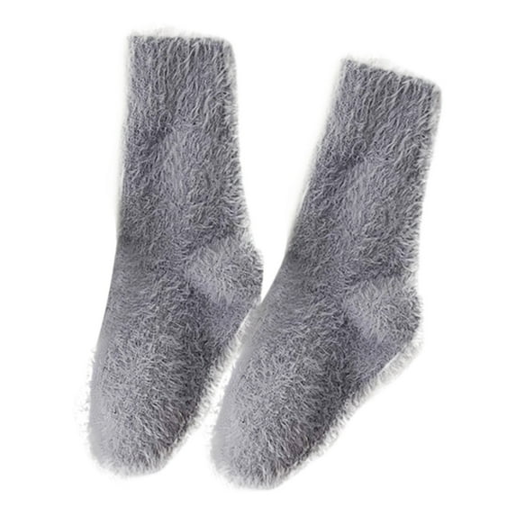 DHFJKG Kids Toddlers Fuzzy Crew Socks Fluffly Shaggy Solid Color Warm Indoor Outdoor Mid Calf Socks Autumn Winter Soft Stockings