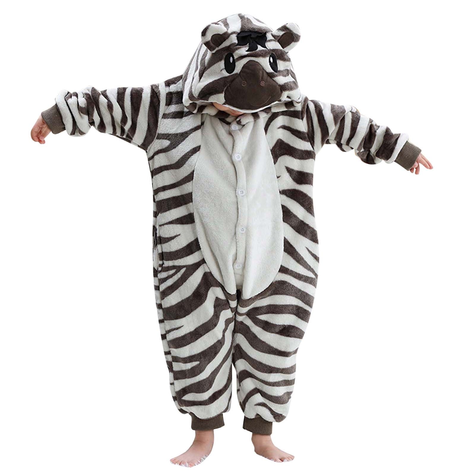 DHFJKG Kids Unisex Animals Fuzzy Onesie Children With Ears Hood Fluffly Shaggy Long Sleeve Button Down Jumpsuits For Boys Girls Children 3-12 Years Home Relaxation Comfort One-Pieces