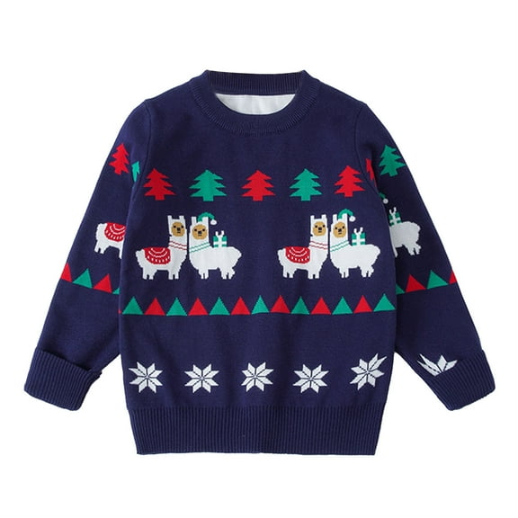 DHFJKG Kids Unisex Christmas Knit Sweater Xmas Festive Long Sleeve Pullover Sweater Clothes Soft Tops