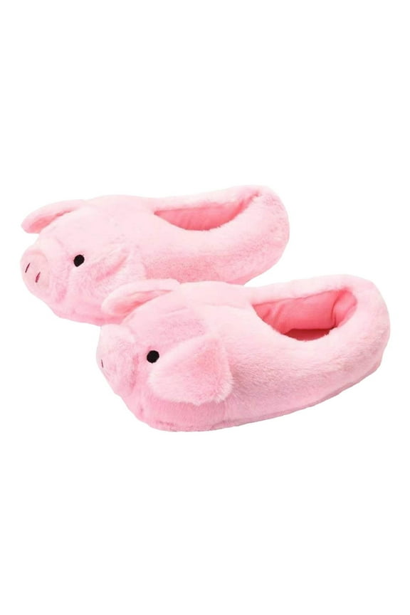 Kids Winter Flat Bottom Slippers For Toddler Boys Girls Cute Pig Shape Soft Warm Cartoon Character Critter Cozy Shoes