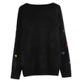 thumbnail image 1 of DHFJKG Knitted Pullover Sweaters For Women Fashion Colorful Heart Embroidery Long Sleeve Round Neck Casual Loose Fit Sweater Versatile Tops, 1 of 5