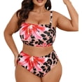thumbnail image 1 of DHFJKG Leopard Bikini Swimsuit For Women Plus Size Detachable Straps Two Piece Bathing Suit Tummy Control Casual Beachwear, 1 of 8