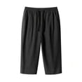 thumbnail image 1 of DHFJKG Linen Capri Pants For Women Lightweight Relaxed Fit Straight Leg Drawstring Waist Joggers Cropped Pants, 1 of 3