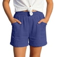 thumbnail image 1 of DHFJKG Linen Shorts For Kids Girls Summer Beach Vacation Clothes Elastic Waist Solid Color Breathable Joggers Shorts For Teens 4-17Y Trendy Bottoms, 1 of 5