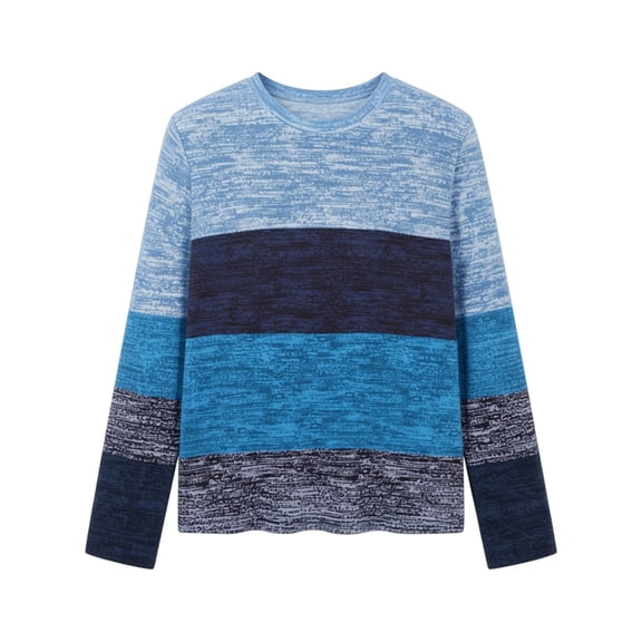 DHFJKG Long Sleeve Shirts For Women Color Block Crew Neck Loose Fit Spring Fall Top Base Layering Graphic Tee Trendy Tops