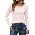 DHFJKG Long Sleeve Shirts For Women Lace Trim Patchwork Ribbed Loose ...
