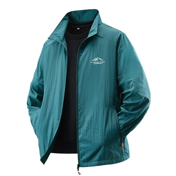 DHFJKG Men's Anoraks Long Sleeve Zipper Lightweight Breathable Windbreaker Daily Casual Outdoor Activities Workwear Style With Stand Collar Stylish Jackets