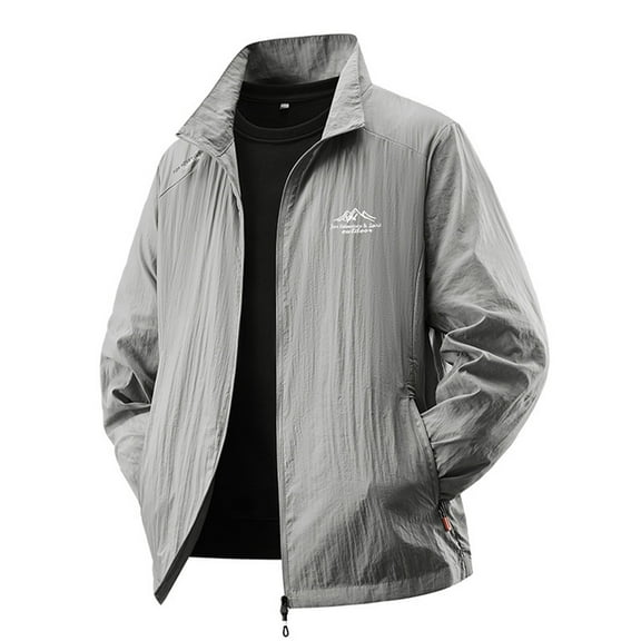 DHFJKG Men's Anoraks Long Sleeve Zipper Lightweight Breathable Windbreaker Daily Casual Outdoor Activities Workwear Style With Stand Collar Stylish Jackets