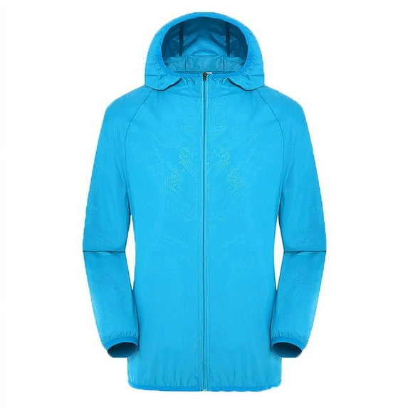 DHFJKG Men's Casual Jackets Solid Color Hooded Windproof Rainproof Windbreaker Ultra-Light Long Sleeve Zipper Coat For Outdoor Stylish Jackets