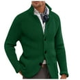 thumbnail image 1 of DHFJKG Men's Casual Knit Sweater Jackets Long Sleeve Stand Collar Three Button-Up Knitwear Coat With Pockets Solid Color Classic Outerwear, 1 of 4
