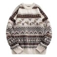 thumbnail image 1 of DHFJKG Men's Christmas Knit Sweater Thickened Vintage Graphic Long Sleeve Knitted Pullover Winter Casual Comfort Jumper Tops, 1 of 4