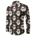 thumbnail image 1 of DHFJKG Men's Christmas Shirts Casual Santa Claus Printed Long Sleeve Turndown Collar Comfortable Blouse Autumn Winter Versatile Tops, 1 of 3