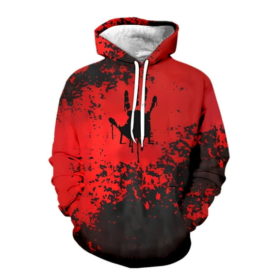 DHFJKG Men's Halloween Hoodies Loose Fit Palm Printed Hooded Sweatshirt Long Sleeve Pocket Hoodie With Drawstring Fall Winter Sports Casual Pullover Comfort Tops