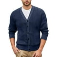 thumbnail image 1 of DHFJKG Men's Knit Jacquard Sweaters Cardigan Buuton Up Deep V-Neck Regular Fit Knitwear Jackets Coat With Pockets Business Work Casual Dress Solid Color Versatile Outerwear, 1 of 7