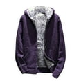 thumbnail image 1 of DHFJKG Men's Knitted Cardigan Sweater Hoodies With Thick Warm Fuzzy Lining Zip Up Loose Fit Hooded Coat Jackets With Pockets Comfort Outerwear, 1 of 3