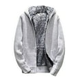 thumbnail image 1 of DHFJKG Men's Knitted Cardigan Sweater Hoodies With Thick Warm Fuzzy Lining Zip Up Loose Fit Hooded Coat Jackets With Pockets Leisure Outerwear, 1 of 7