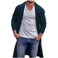 thumbnail image 1 of DHFJKG Men's Long Sweater Cardigan Jacket Knee-Length Long Sleeved Shawl Collar Non Pocket Open Front Knitted Coat Casual Fall Winter Outdoor Solid Color Classic Outerwear, 1 of 5