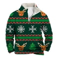thumbnail image 1 of DHFJKG Men's Santa Winter Sweatshirt Print Quarter Zip Pullover Long Sleeve Stand Collar Pocket Male Sweatshirt Casual Tops, 1 of 2