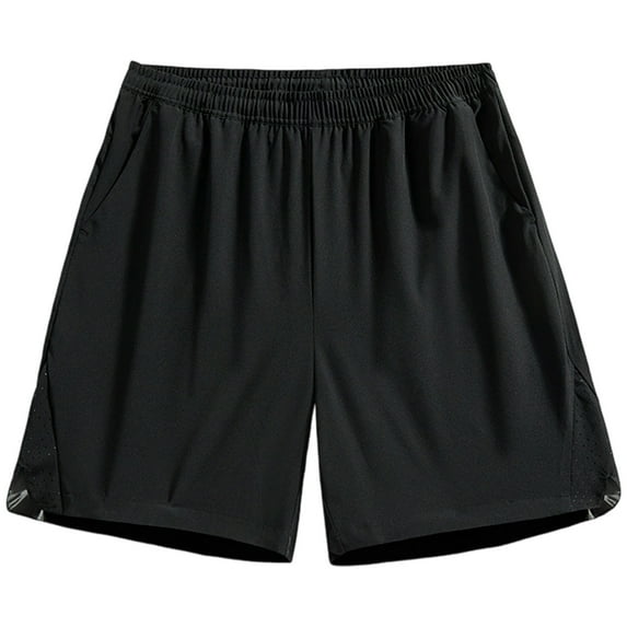 DHFJKG Men's Summer Loose Pockets Shorts Elastic Waist Solid Color Casual Comfortable Breathable Soft Sports Shorts
