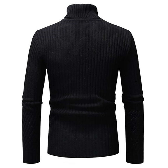 DHFJKG Men's Turtleneck Ribbed Sweater Slim Fit Long Sleeve Solid Color Knitted Base Layer Top Autumn Winter Cozy Jumper Tops