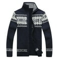 thumbnail image 1 of DHFJKG Mens Christmas Cardigan Sweater Zipper Jacket Snowflake Printed Long Sleeve Stand Collar Knitted Sweaters Coat Comfort Outerwear, 1 of 9