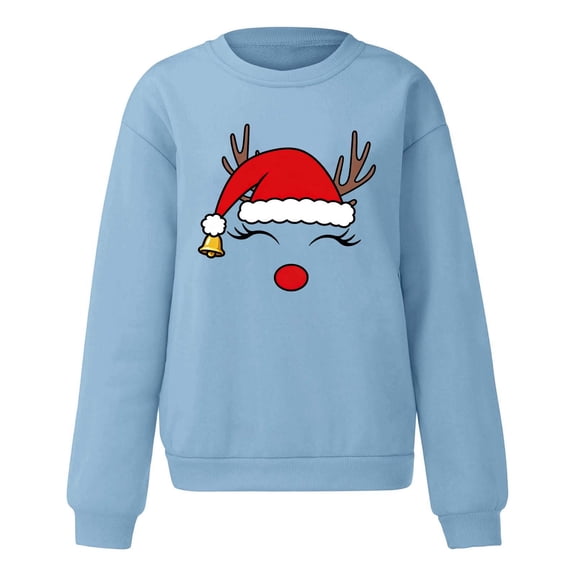 DHFJKG Mens Christmas Sweatshirt Crewneck Xmas Funny Pattern Print Long Sleeve Pullover Lightweight Festive Casual Jumper Tops