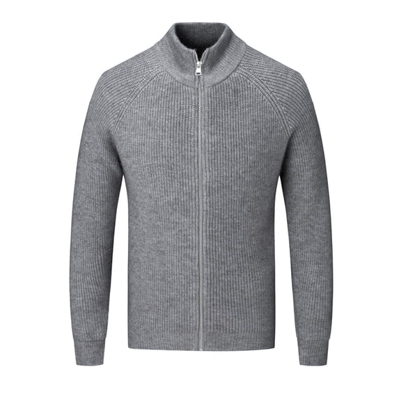 DHFJKG Mens Full Zip Ribbed Cardigan Sweaters Unisex Slim Fit Lapel Raglan Long Sleeve Casual Knitted Sweater Jacket Coat Solid Color Warm Leisure Outerwear