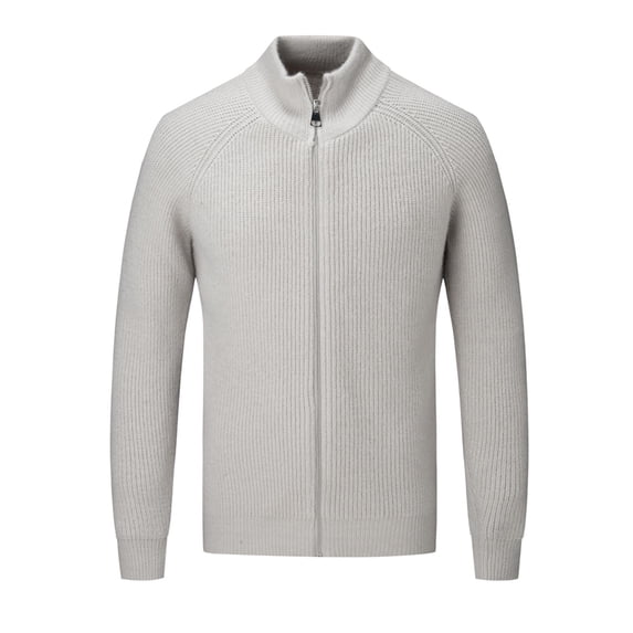 DHFJKG Mens Full Zip Ribbed Cardigan Sweaters Unisex Slim Fit Lapel Raglan Long Sleeve Casual Knitted Sweater Jacket Coat Solid Color Warm Soft Outerwear