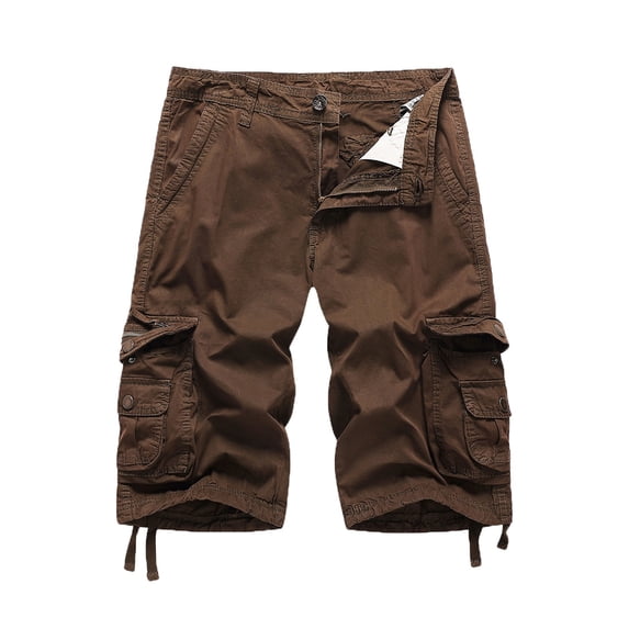 DHFJKG Mens Hiking Cargo Shorts Big And Tall Relaxed Fit Flat Front Outdoor Work Shorts With Multi Pockets Soft Bottoms