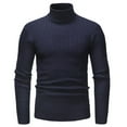 thumbnail image 1 of DHFJKG Mens Jacquard Turtleneck Base Sweaters Pullover Top Slim Fit Solid Color Long Sleeve Business Casual Dress Sweater Fall Winter Lightweight Cozy Jumper Tops, 1 of 3