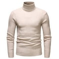 thumbnail image 1 of DHFJKG Mens Jacquard Turtleneck Base Sweaters Pullover Top Slim Fit Solid Color Long Sleeve Business Casual Dress Sweater Fall Winter Lightweight Versatile Jumper Tops, 1 of 6