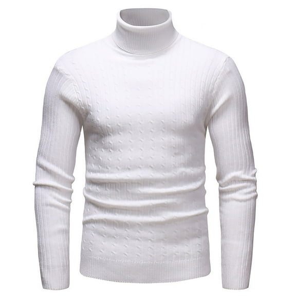DHFJKG Mens Jacquard Turtleneck Base Sweaters Pullover Top Slim Fit Solid Color Long Sleeve Business Casual Dress Sweater Fall Winter Lightweight Versatile Jumper Tops
