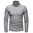 thumbnail image 1 of DHFJKG Mens Jacquard Turtleneck Base Sweaters Pullover Top Slim Fit Solid Color Long Sleeve Business Casual Dress Sweater Fall Winter Lightweight Versatile Jumper Tops, 1 of 6