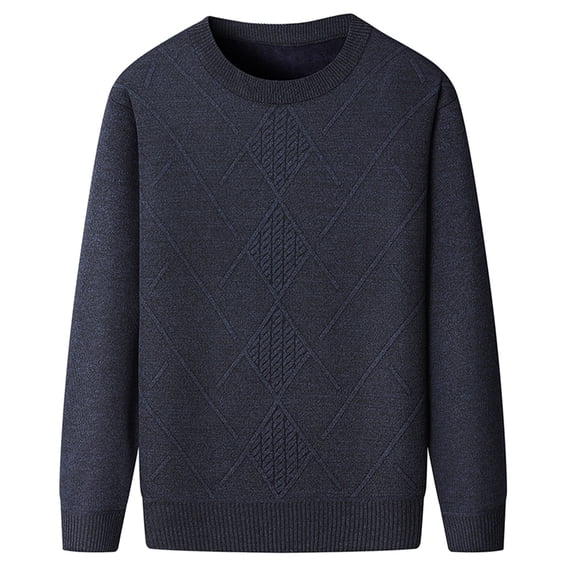 DHFJKG Mens Knitted Base Pullover Sweaters Regular Fit Crewneck Knitting Sweater With Ribbing Edge Long Sleeve Solid Color Comfort Jumper Tops