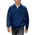 thumbnail image 1 of DHFJKG Mens Knitted Jacquard Sweaters 2 In 1 Top Turndown Collar Long Sleeve Loose Fit Textured-Knit Pullover Fall Winter Retro Versatile Jumper Tops, 1 of 5
