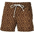 thumbnail image 1 of DHFJKG Mens Shorts Lightweight Sports Leopard Print Drawstring Shorts For Men Beach Vacation Clothes Soft Bottoms, 1 of 2