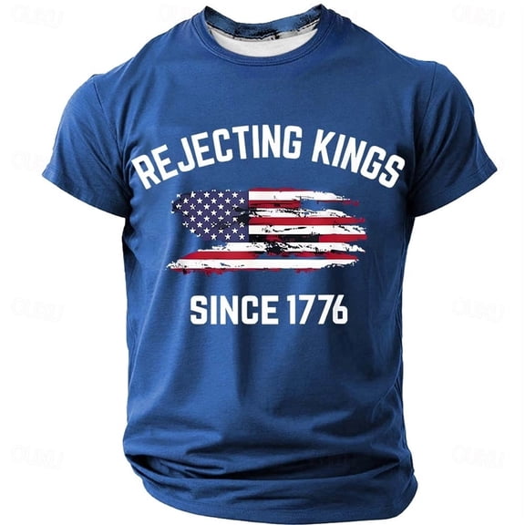 DHFJKG Mens T Shirt 250Th Anniversary USA Celebration 4Th Of July Casual Tee Short Sleeve Crew Neck 1776-2026 Top