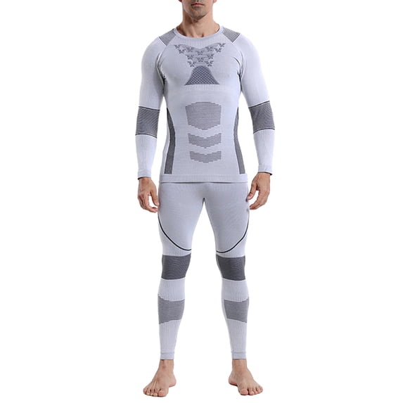 DHFJKG Mens Thermal Base Layer Ski Wear 2 Piece Set Breathable Quick-Dry Long Sleeve Shirt And Pants For Athletic Training Snow Sports Classic Outfit