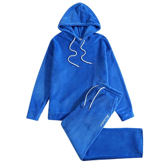 DHFJKG Mens Tracksuit 2 Piece Set Hoodie Fluffy Insulated Pullover Loose Fit Pants Winter Gear Sweat Suits Versatile Outfit