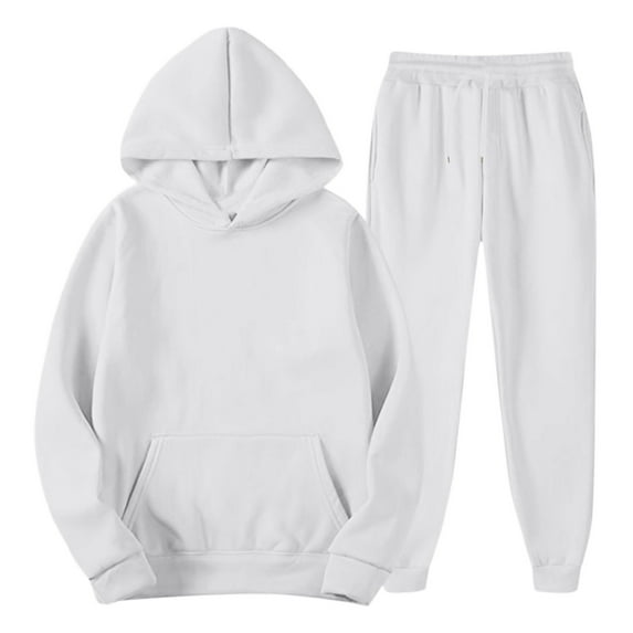DHFJKG Mens Tracksuit 2 Piece Set Hoodies Sweat Suits Athletic Streetwear Solid Color Long Sleeve Pullover Ankle-Tied Pants Joggers Athleisure Cozy Outfit