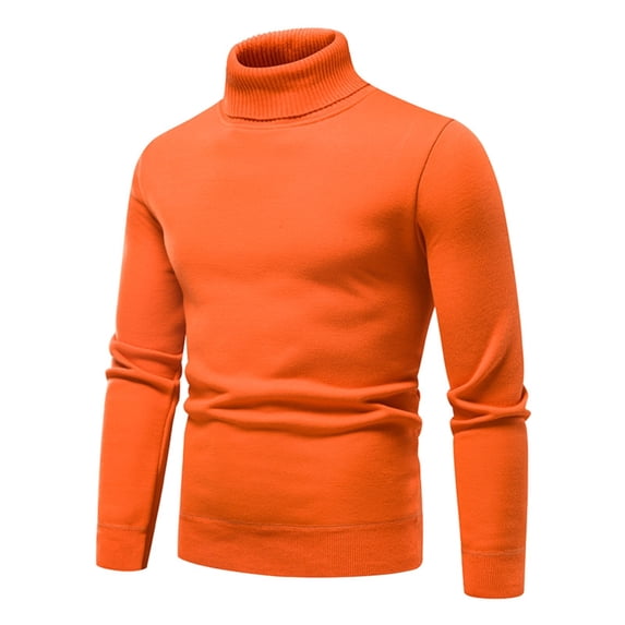 DHFJKG Mens Turtleneck Knitted Base Pullover Sweaters Slim Fit Solid Color Long Sleeve Layering Tops With Ribbing Edge Knitwear Comfort Jumper Tops